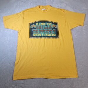 Gatlin Brothers T-Shirt Mens XL Yellow Vintage Bantams 80s Single Stitch USA